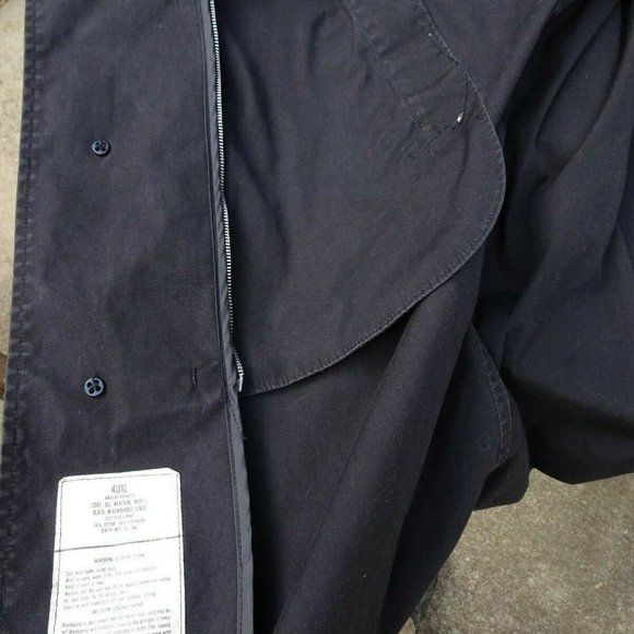 1987 Vintage Long US Military Army RAINCOAT Trench Coat Mens 40XL Black - Picture 10 of 10